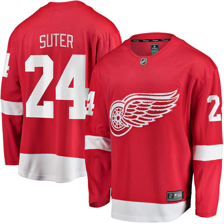 Men Detroit Red Wings #24 Pius Suter Fanatics Branded Red Home Breakaway Player NHL Jersey->detroit red wings->NHL Jersey